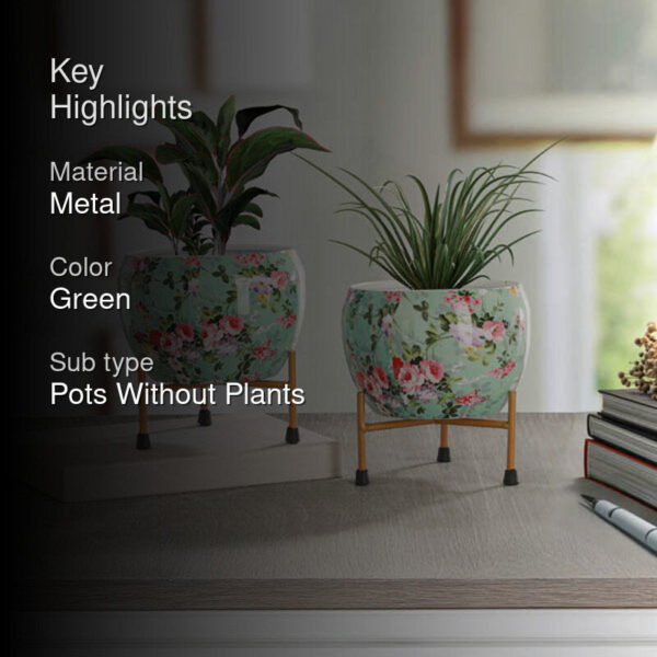 Aglo Bloom Handcrafted Planter With Stand - Four Piece Set