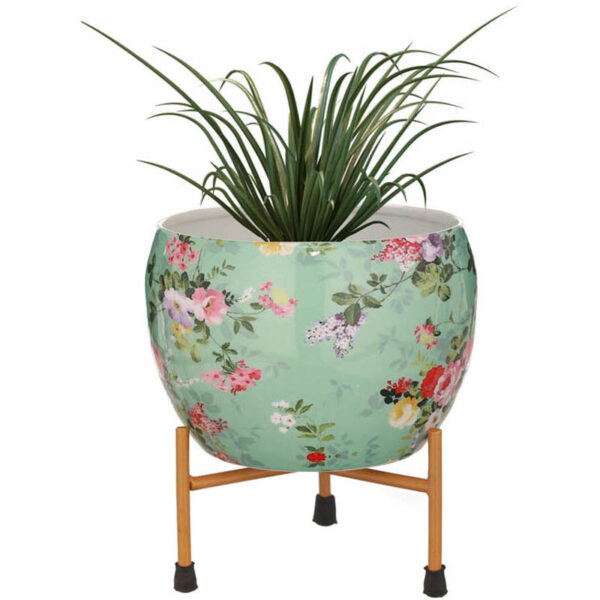 Aglo Bloom Handcrafted Planter With Stand - Four Piece Set