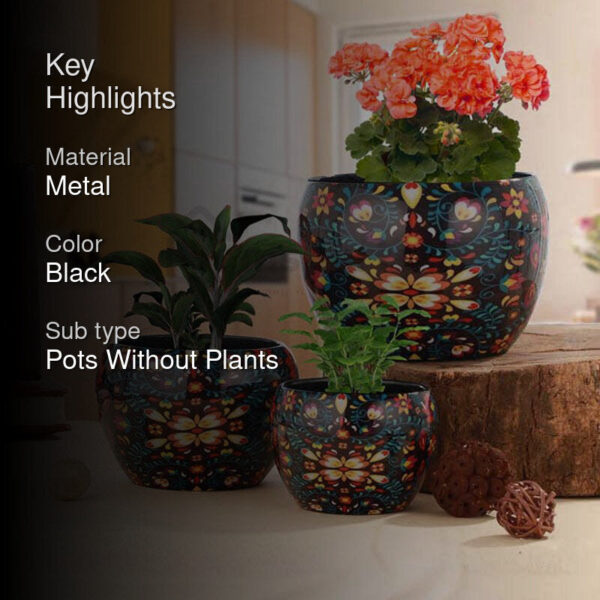Amidona Ethnic Handcrafted Planter - Set Of Three