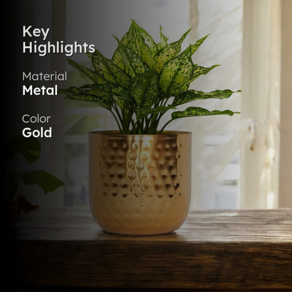 Anvil Bloom Hammered Metal Planter