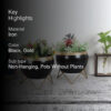 Apple Dun Planter (Black) - Set Of Two