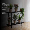 Black Bloom Metal Planter Stand
