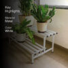 Botanika Elevate Two Tier Metal Plant Stand - White