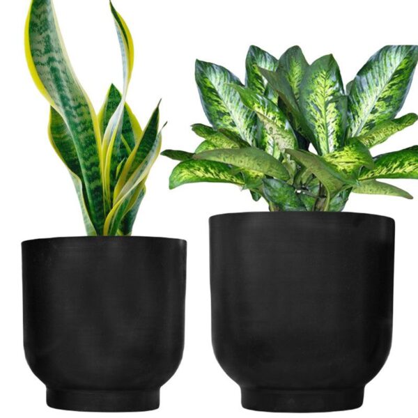 Bromo Metal Planter (Balck) - Set Of Two