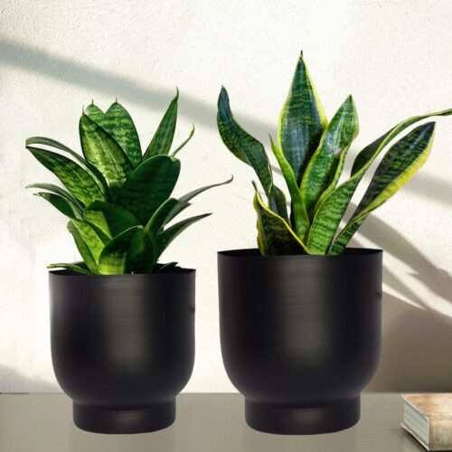 Bromo Metal Planter (Balck) - Set Of Two