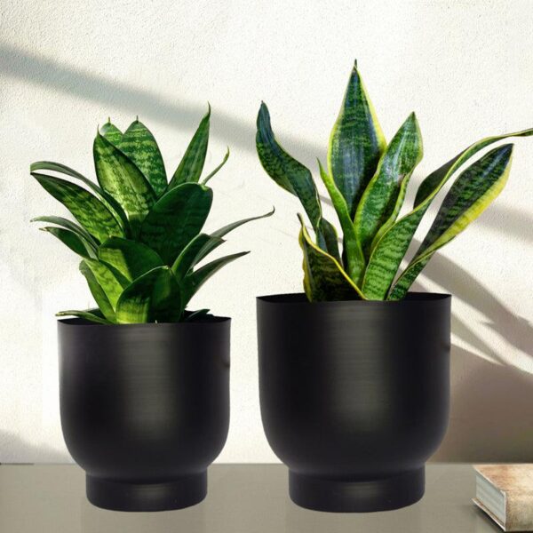 Bromo Metal Planter (Balck) - Set Of Two