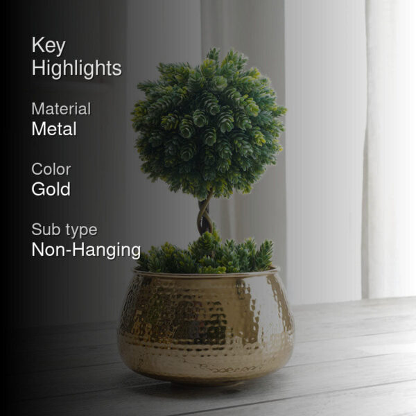 Classic Hammered Planter - Gold