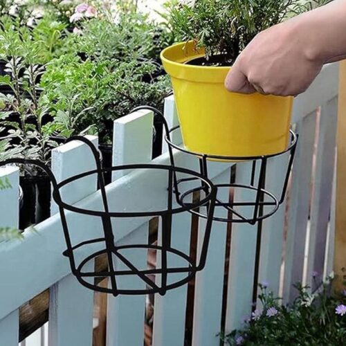 Dark Fern Metal Planter Stand - Set Of Two