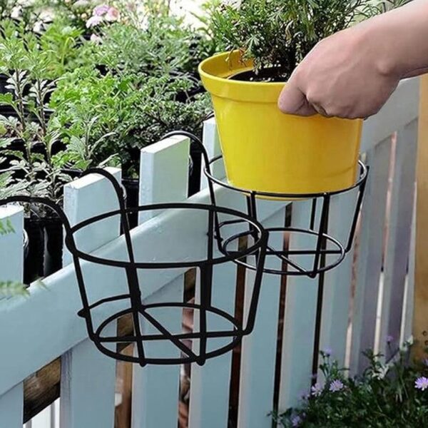 Dark Fern Metal Planter Stand - Set Of Two