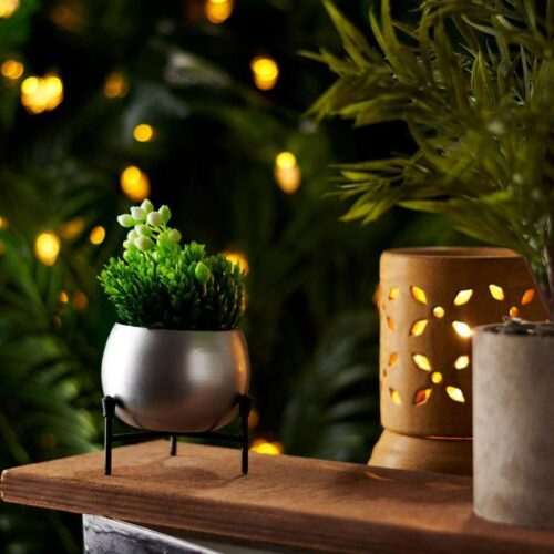 Eukene Metal Planter - Silver