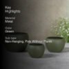 Ivera Dune Planter (Green) - Set Of Three