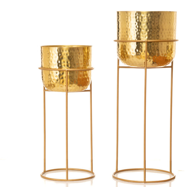 Milara Allure Hammered Planter (Gold) - Set Of Two Milara Allure Hammered Planter (Gold) - Set Of Two