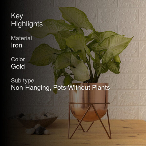 Nuksa Zig Zag Planter - Rose Gold