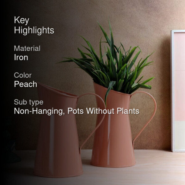 Pitcher Perfect Iron Planter (Peach) - Set Of Two