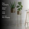 Regal Hammered Metal Planter With Tall Stand - Set Of 2