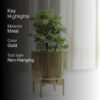 Royale Golden Metal Fluted Planter