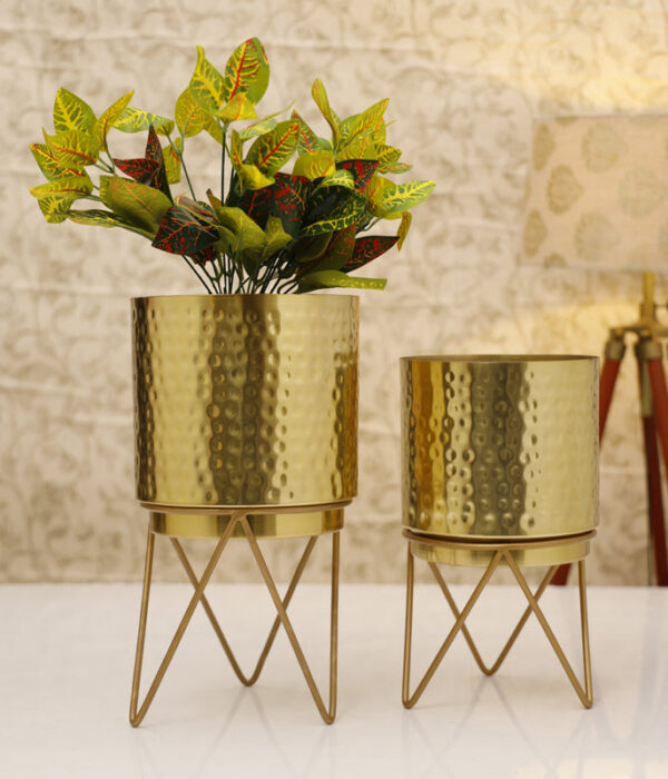 Teodora Hammered Planter (Gold) - Set Of Two Teodora Hammered Planter (Gold) - Set Of Two