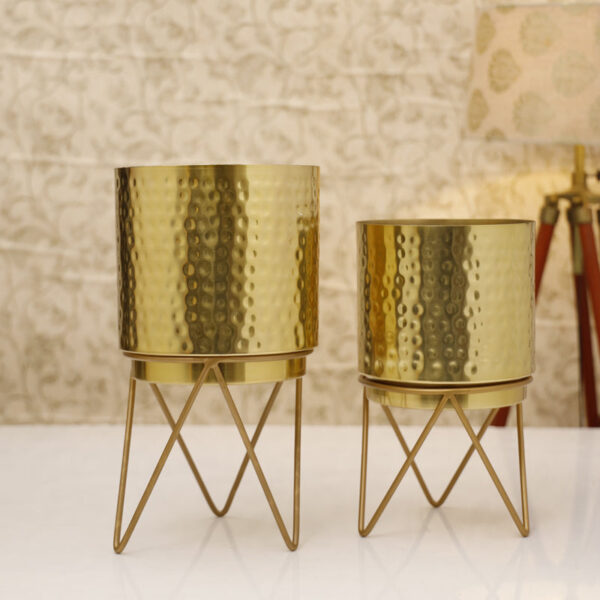 Teodora Hammered Planter (Gold) - Set Of Two Teodora Hammered Planter (Gold) - Set Of Two