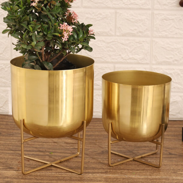 Zeren Olive Planter (Gold) - Set Of Two Zeren Olive Planter (Gold) - Set Of Two